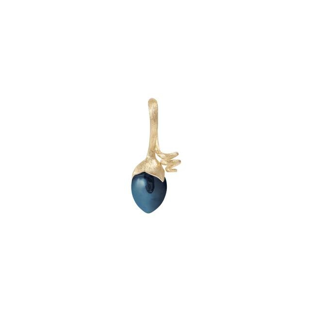 Ole Lynggaard Lotus pendant, yellow gold and blue london topaz