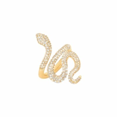 Ole Lynggaard medium Snakes ring, yellow gold, diamonds paved