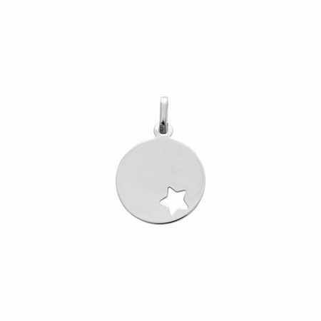 Pendentif étoile ajourée en or blanc