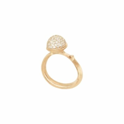 Bague Ole Lynggaard Lotus medium pavé en or jaune et diamants