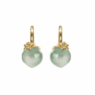 Boucles d'oreilles Ole Lynggaard Dew Drops en or jaune et aigue-marine
