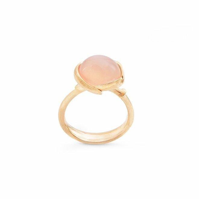 Ole Lynggaard Lotus ring, yellow gold and moonstone