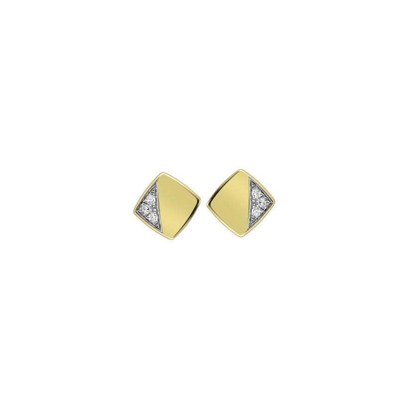 Boucles d'oreilles en or jaune et diamants