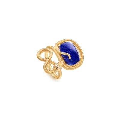 Bague Ole Lynggaard Snakes en or jaune, lapis lazuli et diamants