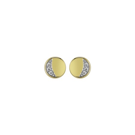 Boucles d'oreilles en or jaune et diamants