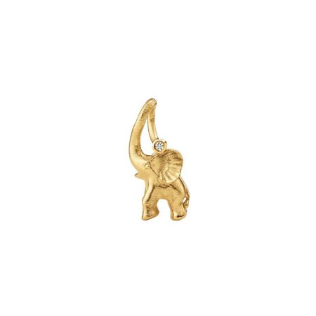 Ole Lynggaard Eléphant large pendant, small size, yellow gold and diamonds