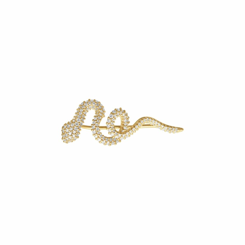 Ole Lynggaard Snakes pavé single earring in yellow gold and diamonds
