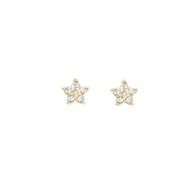 Boucles d'oreilles Ole Lynggaard Shooting Stars en or jaune et 12 diamants