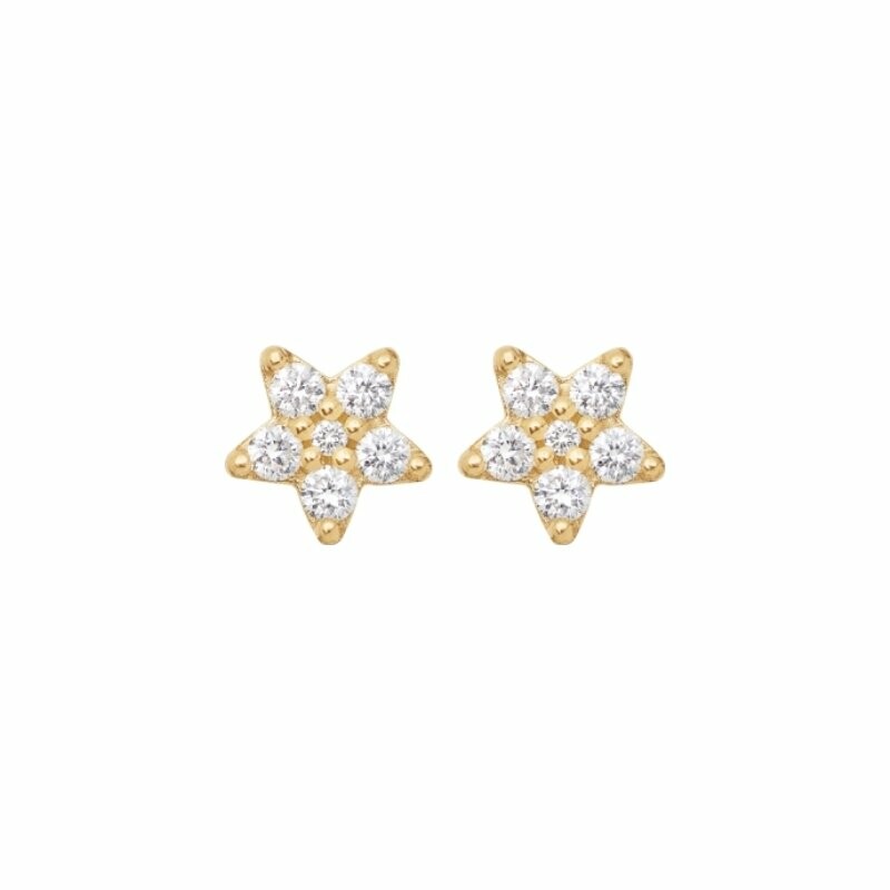 Ole Lynggaard Shooting Stars earrings in yellow gold and diamonds