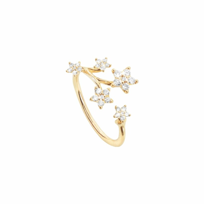 Ole Lynggaard Shooting Stars ring in yellow gold and diamonds