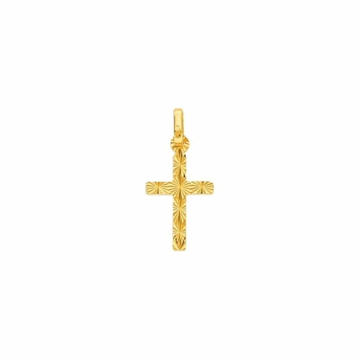 Pendentif croix réversible en or jaune