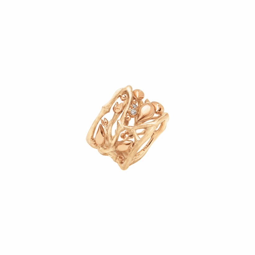 Ole Lynggaard Forest ring, yellow gold, rose gold and diamonds