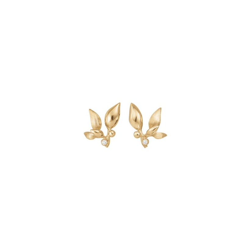 Ole Lynggaard Forest earrings, yellow gold and diamonds