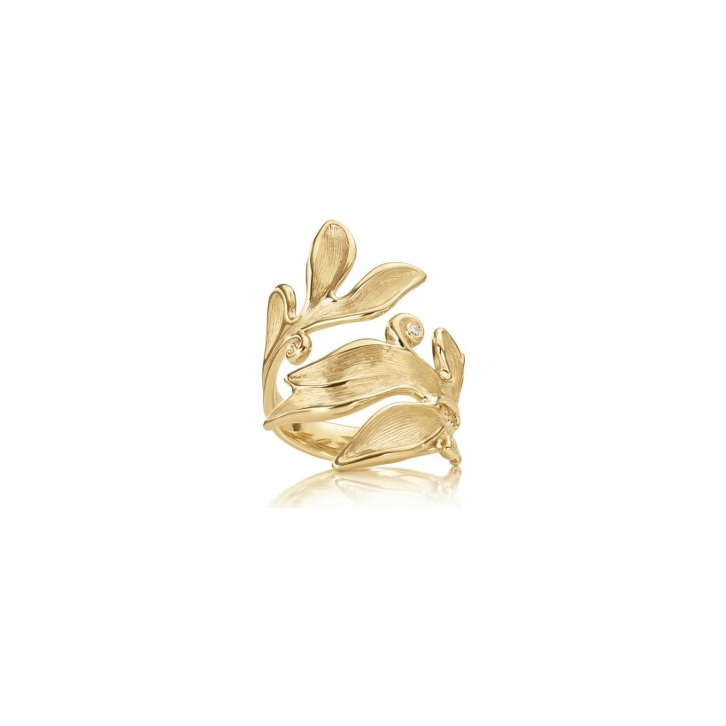 Ole Lynggaard Forest ring, yellow gold and diamond