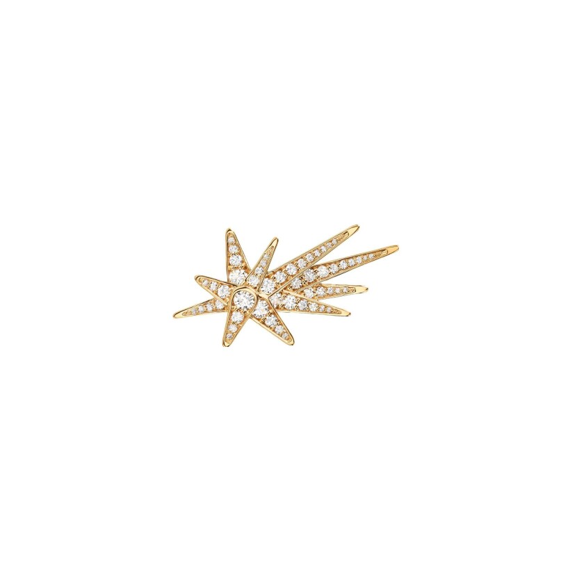 Mono boucle d'oreille Ole Lynggaard Funky Shooting Stars en or jaune et diamants