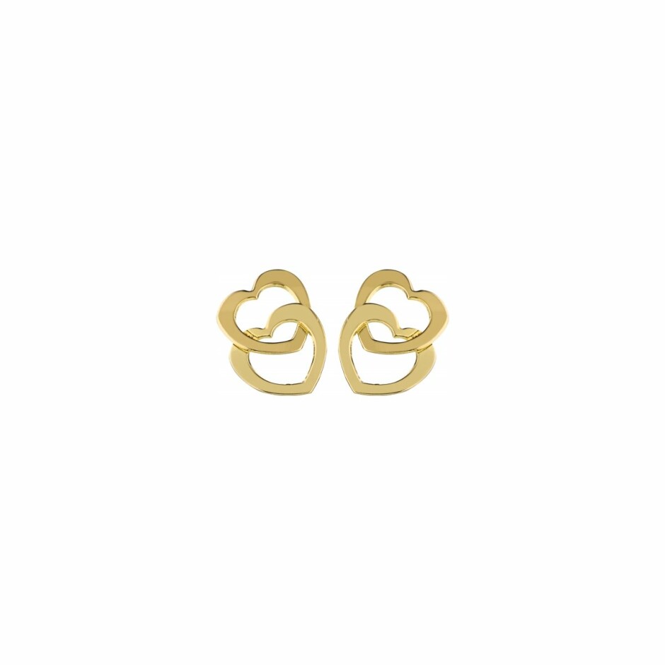 Boucles d'oreilles cœurs en or jaune