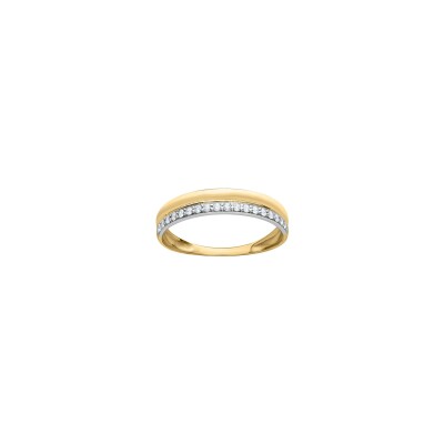 Bague en or jaune et oxyde de zirconium
