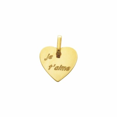 Pendentif je t'aime en or jaune