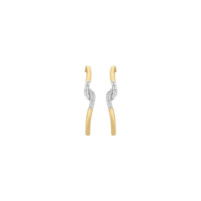 Demi créoles en or jaune et oxyde de zirconium