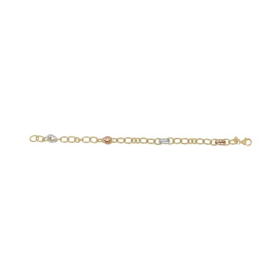 Bracelet nœuds tricolores en or jaune, or blanc et or rose, 18cm