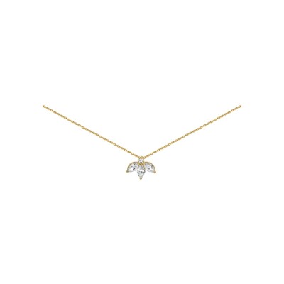 Collier en or jaune et oxyde de zirconium, 42cm