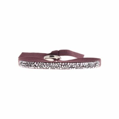 Bracelet Les Interchangeables Fine Rocks en satin rose et cristaux