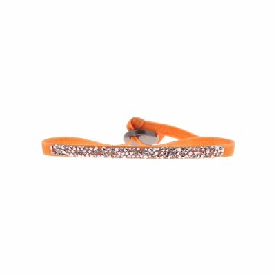 Bracelet Les Interchangeables Fine Rocks en satin orange et cristaux