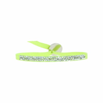 Bracelet Les Interchangeables Fine Rocks en satin vert fluo et cristaux