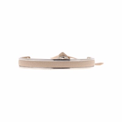 Bracelet jonc Les Interchangeables Ruban Classique 4mm en argent palladié et satin beige rose