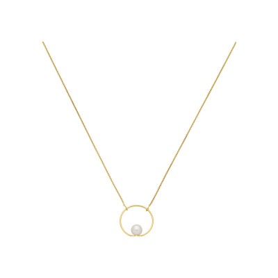 Collier en or jaune et perle de culture, 45cm