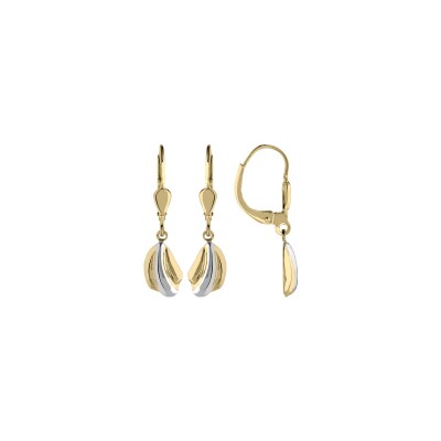 Boucles d'oreilles en or jaune et or blanc