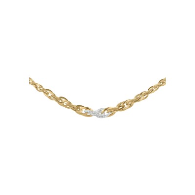 Collier en or jaune et oxyde de zirconium, 45cm