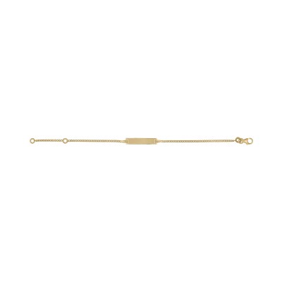 Gourmette bébé plaque rectangle en or jaune, 14cm