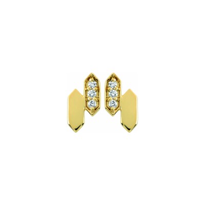 Boucles d'oreilles en or jaune et diamant