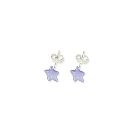 Boucles d'oreilles Ribambelle étoile en argent