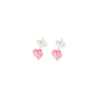 Boucles d'oreilles Ribambelle cœur en argent