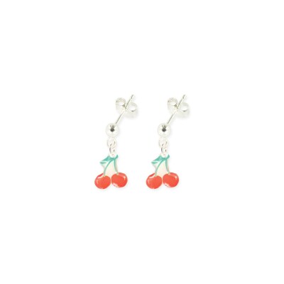 Boucles d'oreilles Ribambelle cerises en argent