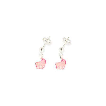 Boucles d'oreilles Ribambelle licorne en argent