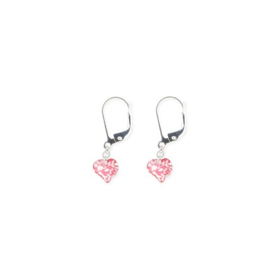 Boucles d'oreilles Ribambelle cœur en argent