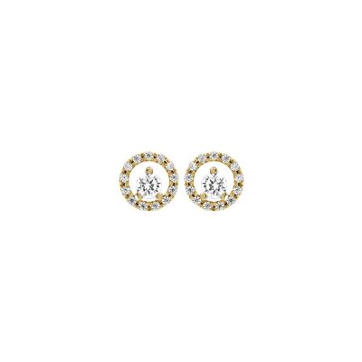 Boucles d'oreilles en or jaune et oxyde de zirconium