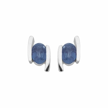 Boucles d'oreilles en or blanc et saphirs