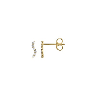 Boucles d'oreilles en or jaune et oxyde de zirconium