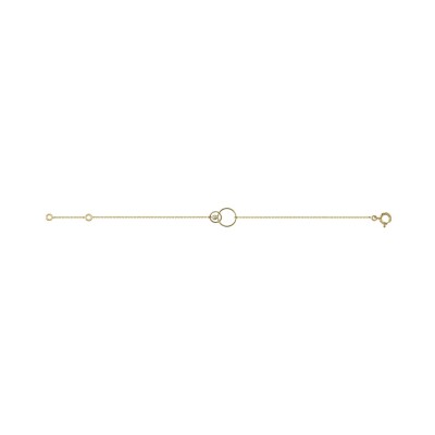 Bracelet en or jaune et diamant, 18cm