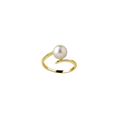 Bague en or jaune et perle de culture d'eau douce