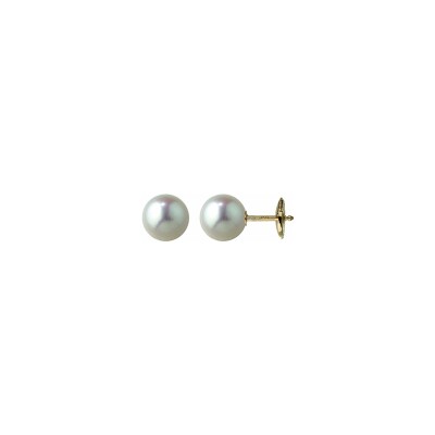 Boucles d'oreilles en or jaune et perle de culture d'eau douce