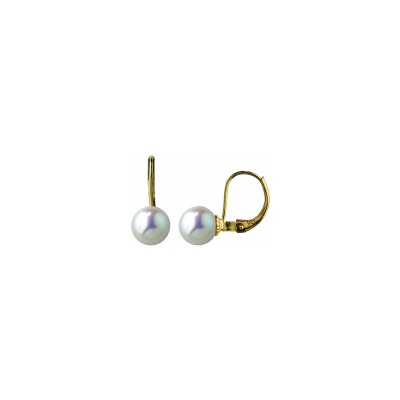 Boucles d'oreilles en or jaune et perle de culture d'eau douce