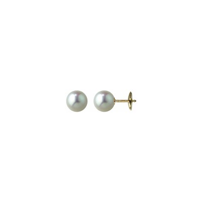 Boucles d'oreilles en or jaune et perle de culture d'eau douce