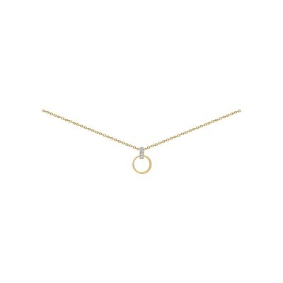 Collier en or jaune et diamant, 42cm
