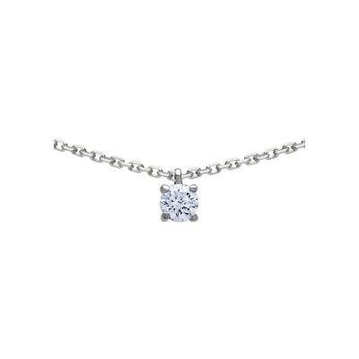 Collier en or blanc et oxyde de zirconium, 42cm