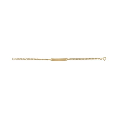 Gourmette bébé plaque rectangle en or jaune, 12-14cm